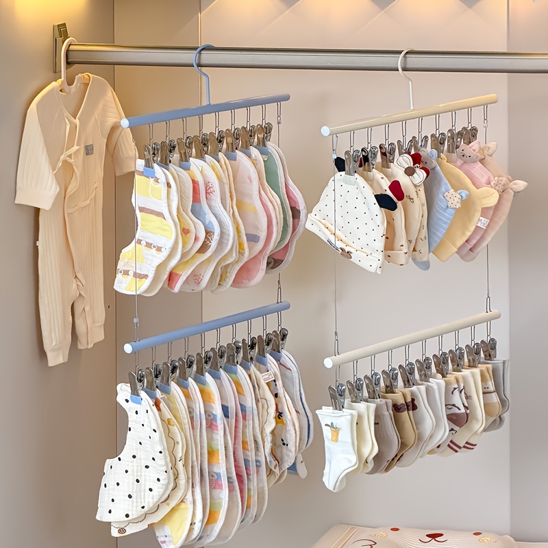 Locker Storage Metal - شماعة معدنية مزدوجة الطبقات مع مشابك،