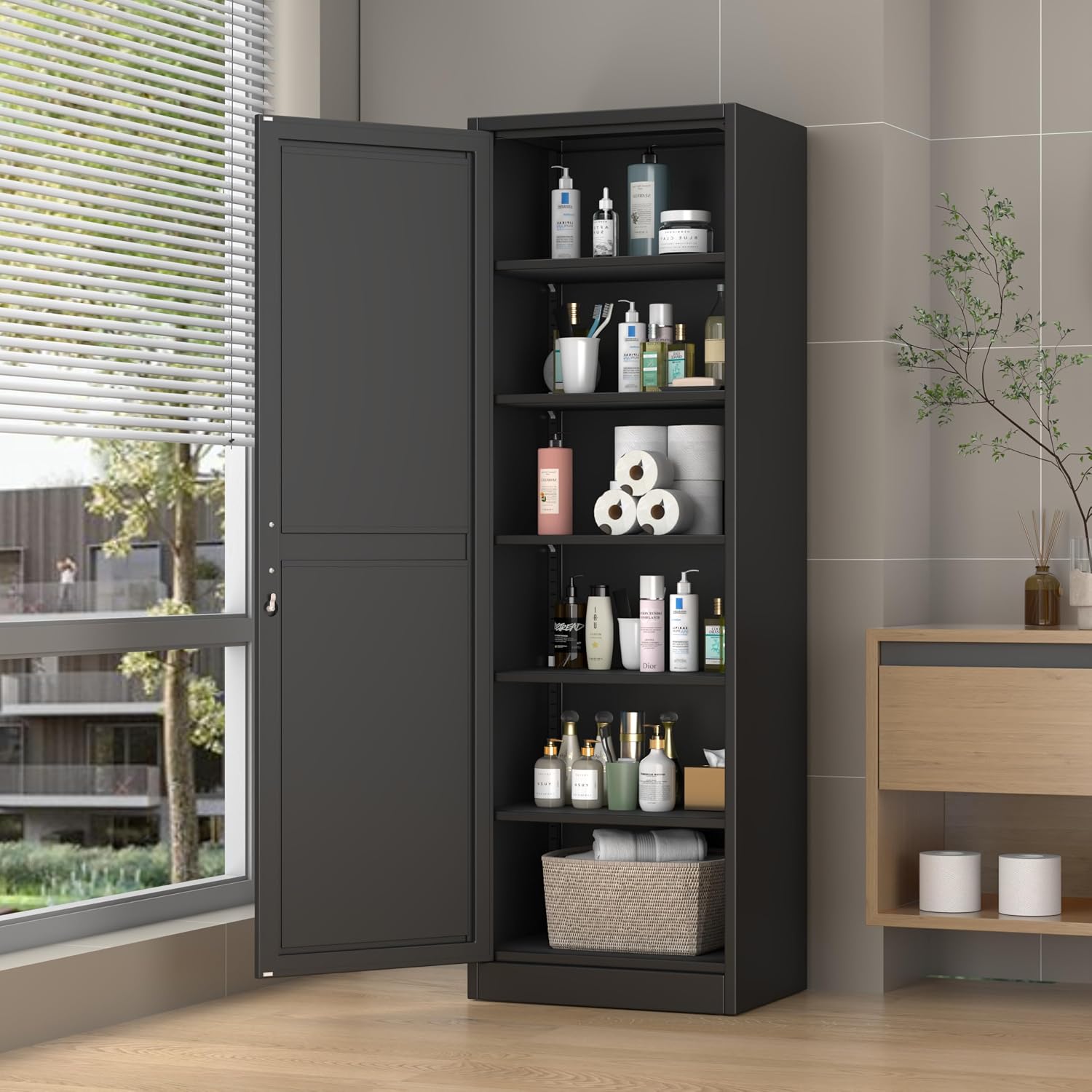 خزانة تخزين معدنية ضيقة بارتفا - مراجعة Locker Storage Metal وسعره
