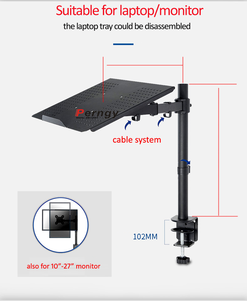 حامل كمبيوتر محمول قابل للتعدي - مراجعة Adjustable Monitor Mount وسعره