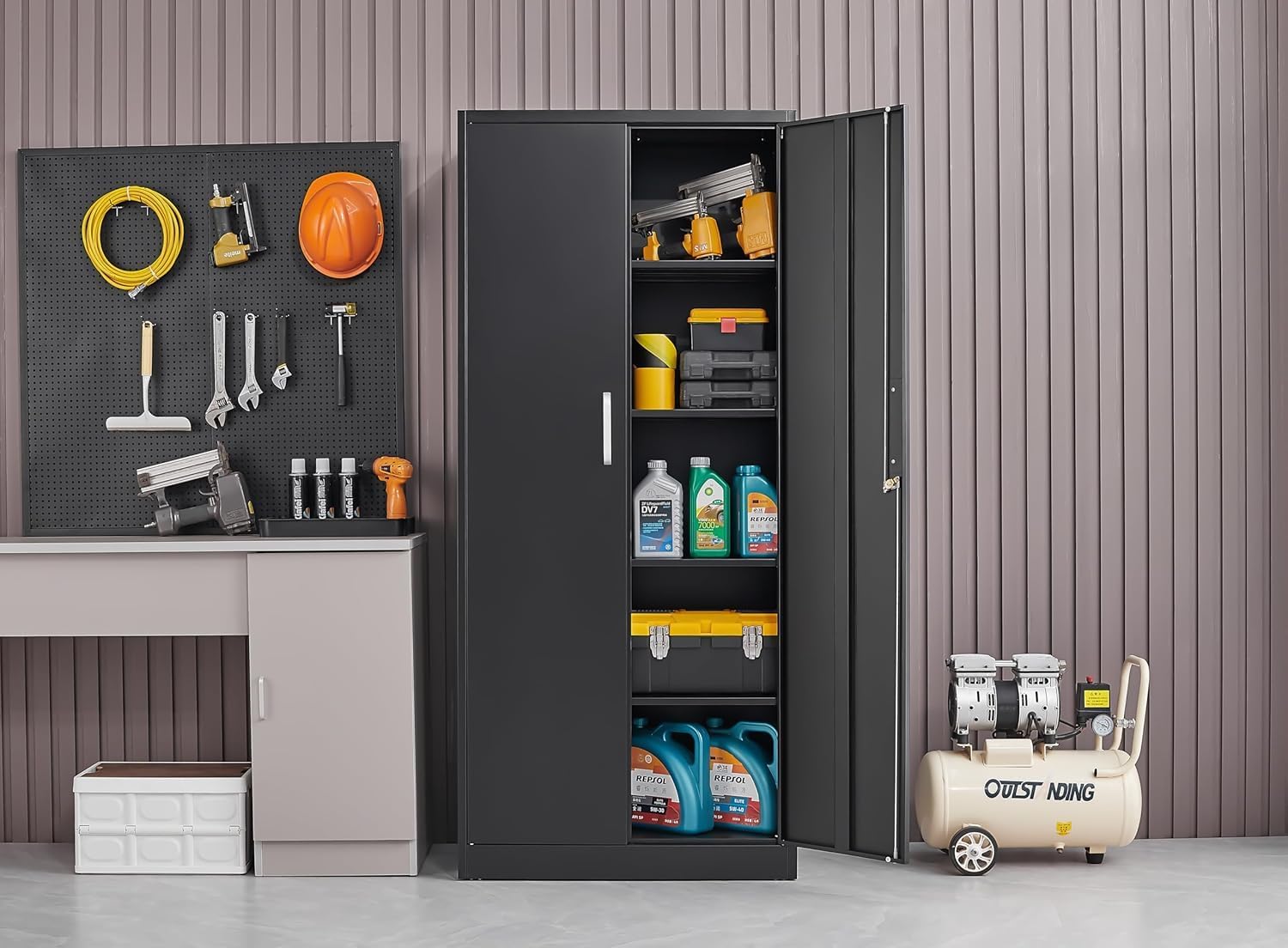 خزانة تخزين معدنية بأرفف قابلة - مراجعة Locker Storage Metal وسعره